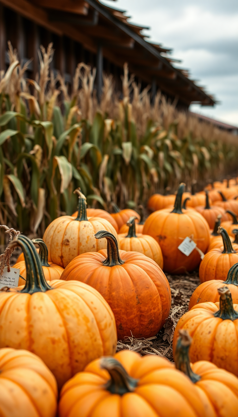 Aesthetic Beautiful Autumn Harvest Pumpkins Wallpaper
