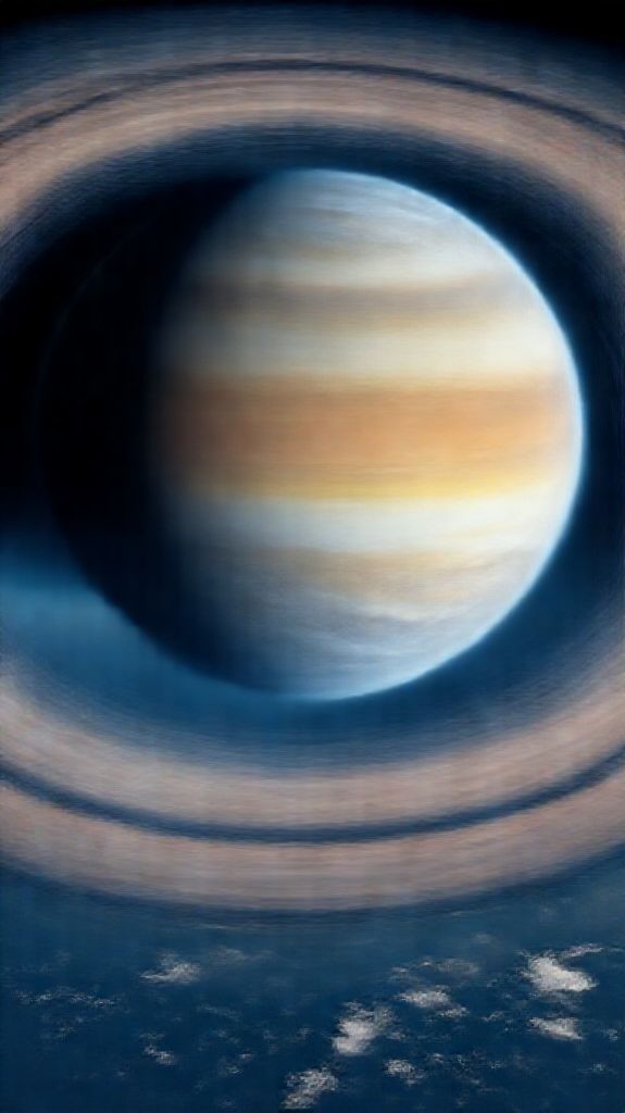 Rising Over Alien Ocean Space Premium Wallpaper