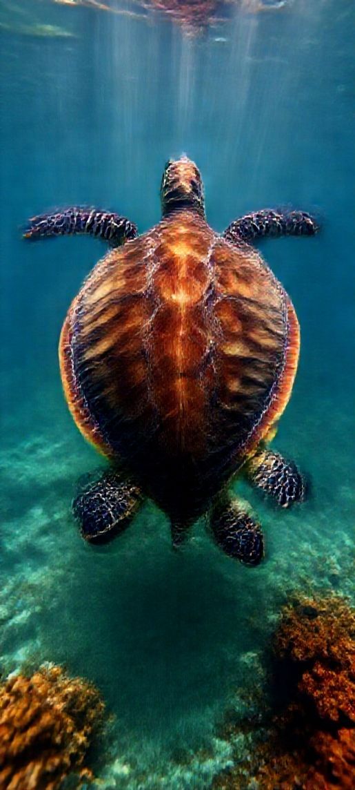 Nature Dawn Sea Turtle Swimming Wallpaper