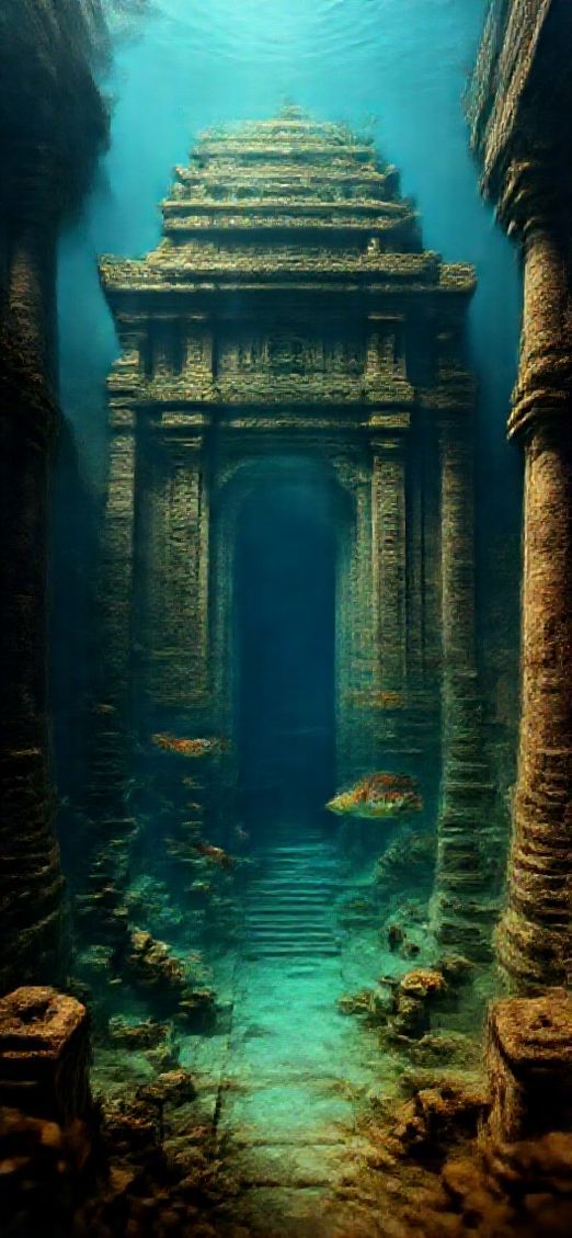 Fantasy Electric Sunken Ancient Temple Wallpaper