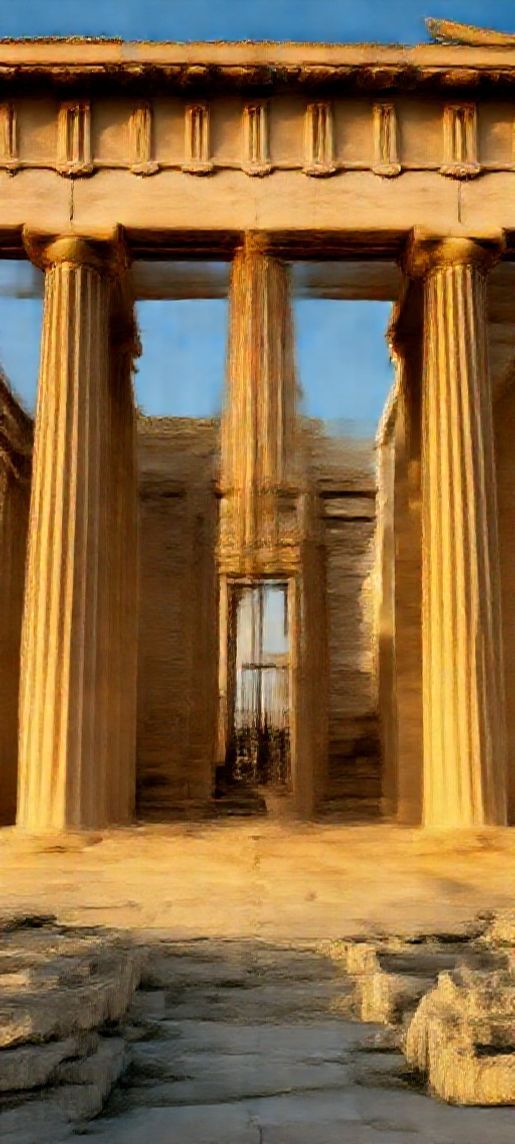 Photorealistic Sleek Greek Temple Ruins Wallpaper
