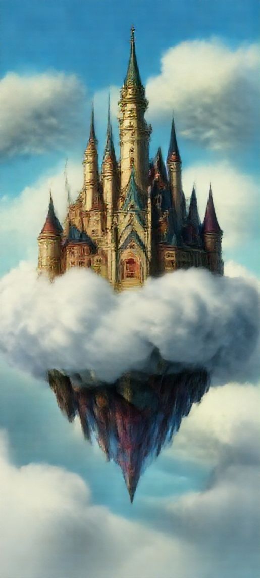 Studio Ghibli Style Floating Castle Clouds Anime HD Wallpaper
