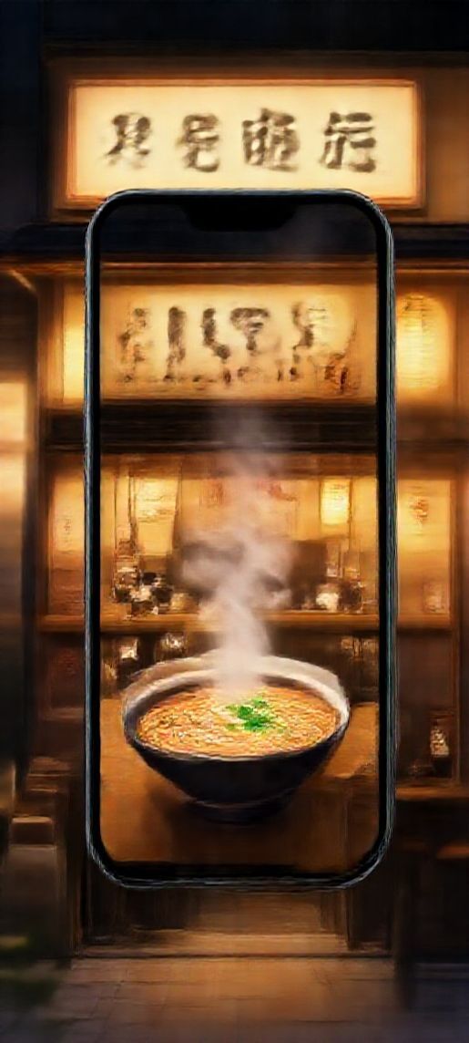 Striking Ramen Shop At Night Anime Wallpaper
