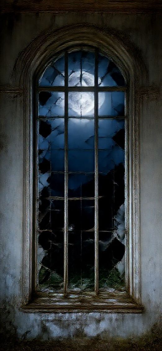 Photorealistic Magnificent Mansion Moonlight Through Wallpaper