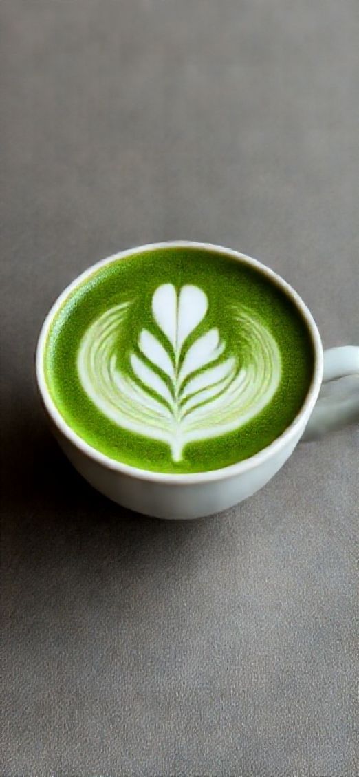 Aesthetic Midnight Matcha Latte Art Wallpaper