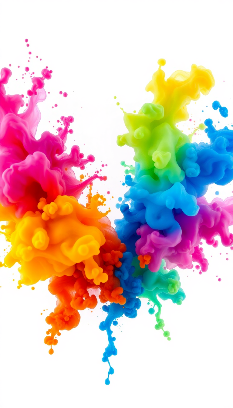 Ink Explosion Water Freeze Frame Colorful Digital art Pro Wallpaper