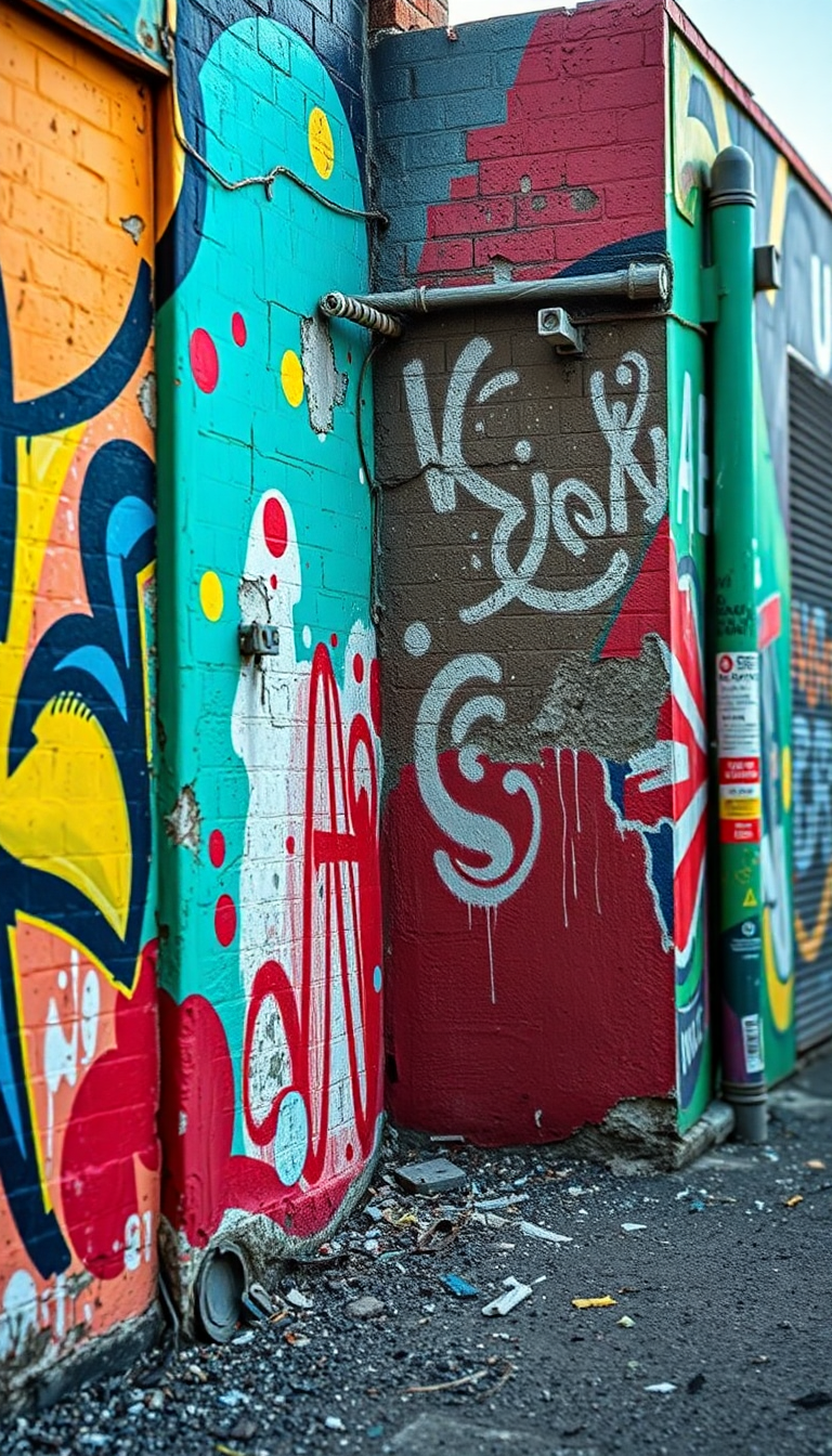 Spectacular Street Mural Wall Decay Photorealistic Wallpaper