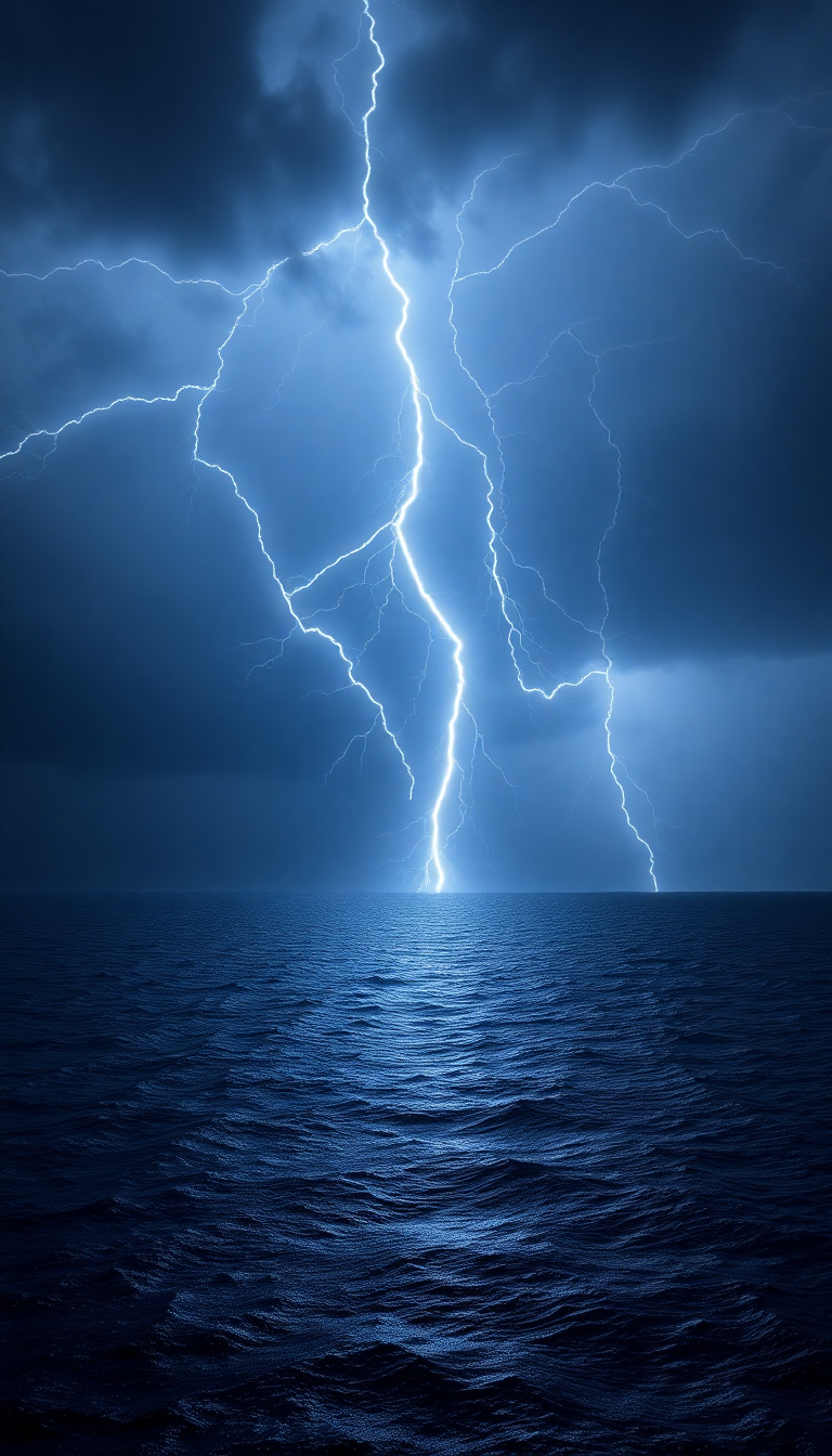 Photorealistic Iridescent Storm Over Dark Wallpaper