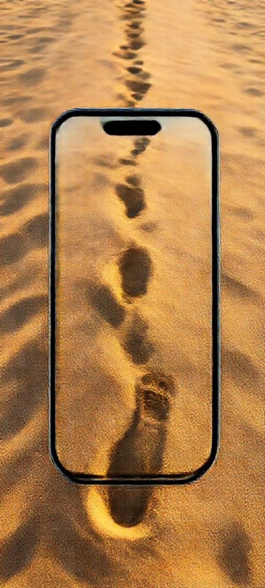 Golden Hour Footprints Sand Aesthetic Edition Wallpaper