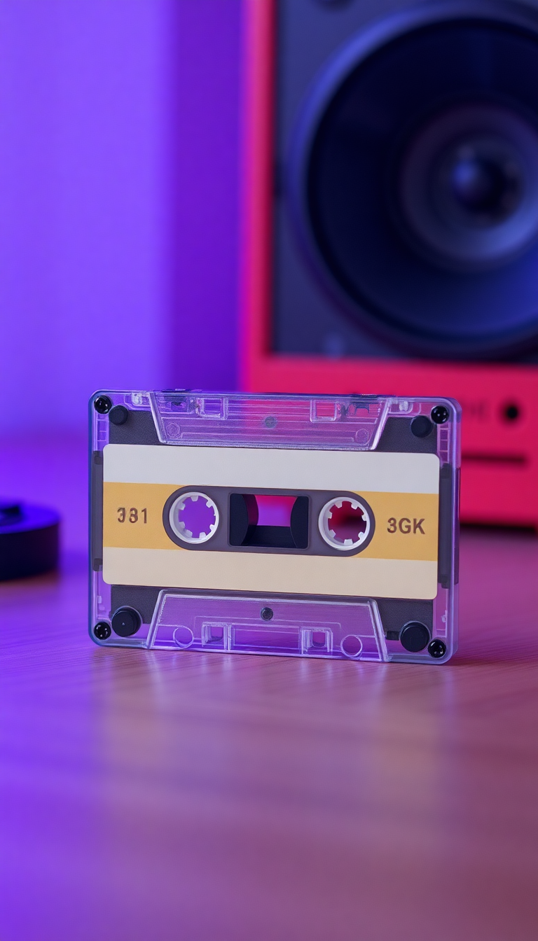 Photorealistic Desert Tape Mixtape Retro Wallpaper