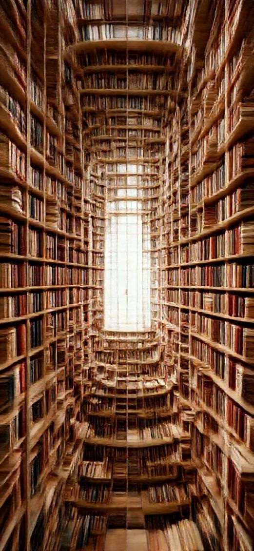 Digital art Lush Library Impossible Architecture Wallpaper