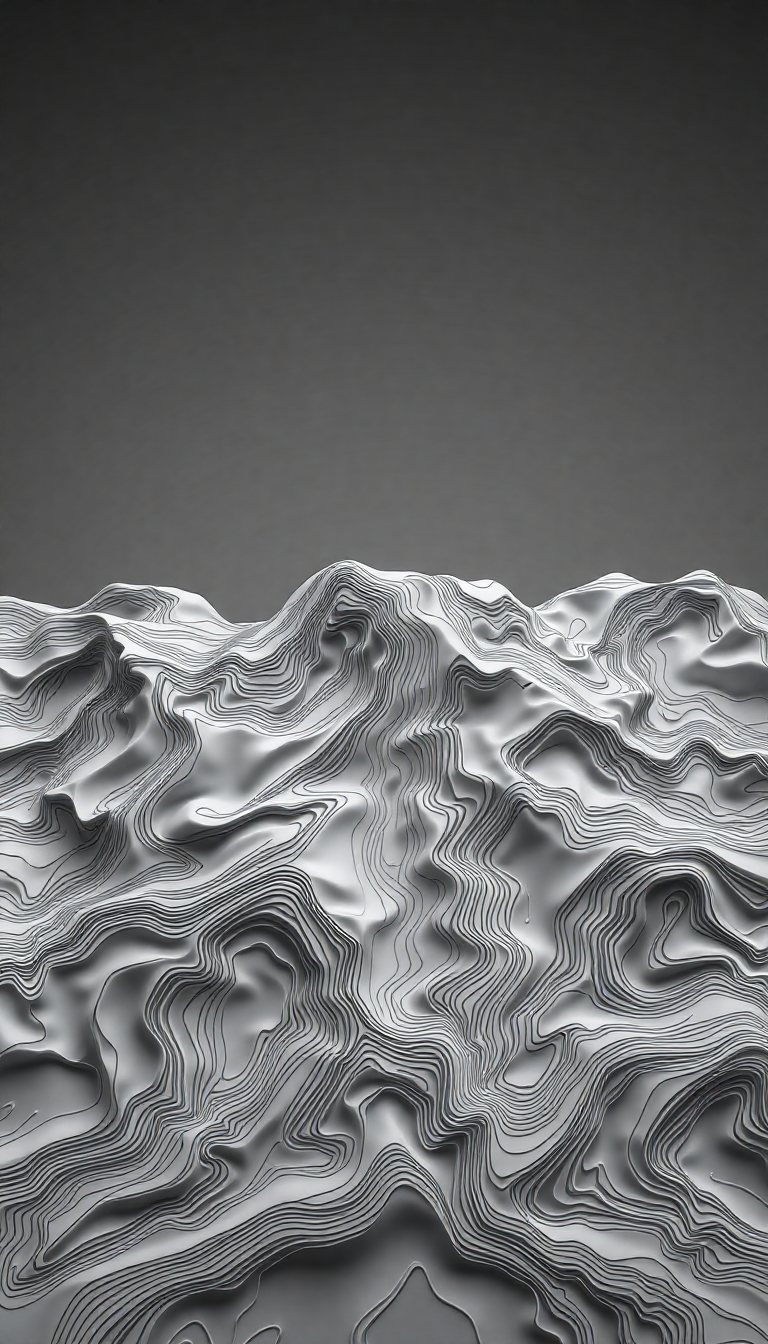 Topographic Lines Flowing Terrain Map Minimalist Wallpaper