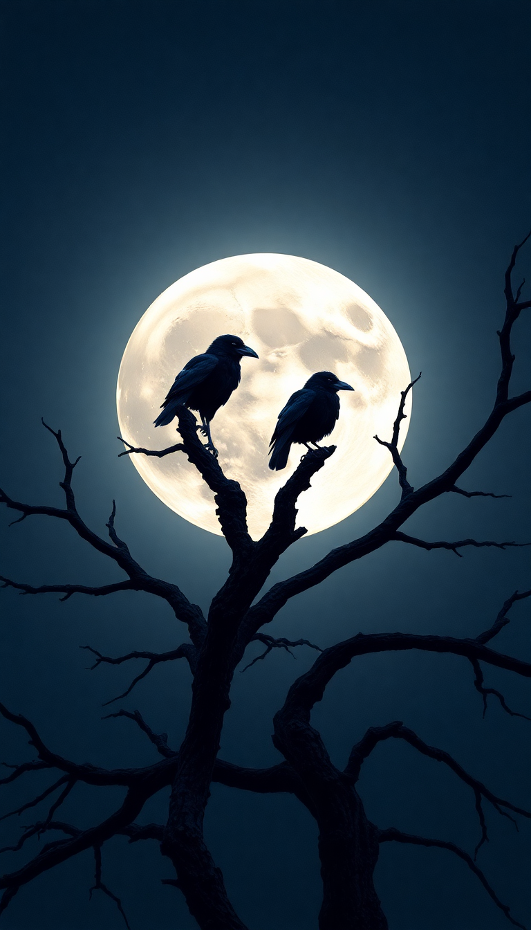 Dark Fluid Ravens On Dead Wallpaper