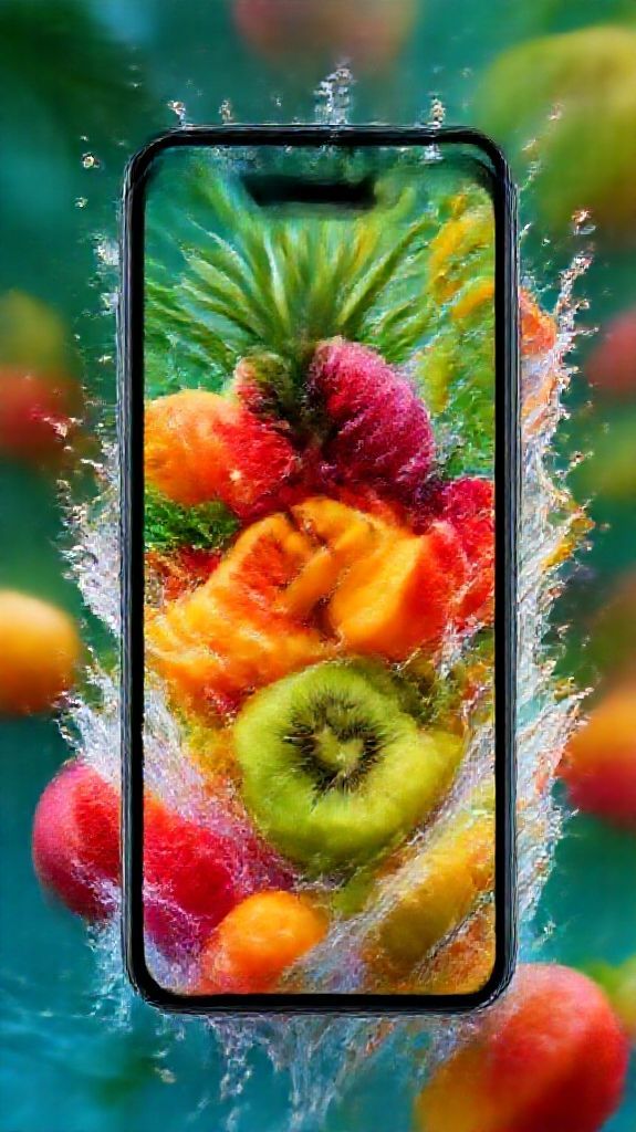 Lush Minimalist Tropical Fruit Splash Wallpaper