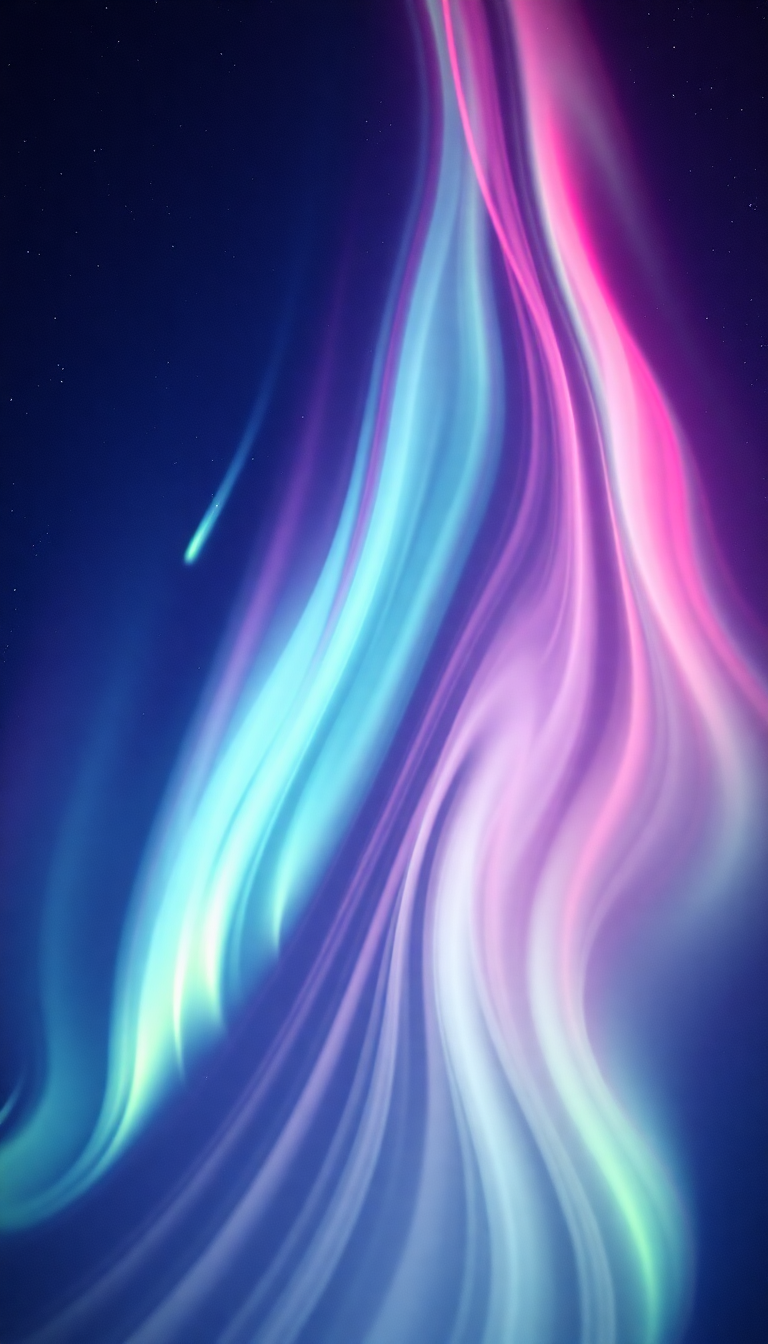 Neon Organic Northern Lights Abstracted Wallpaper