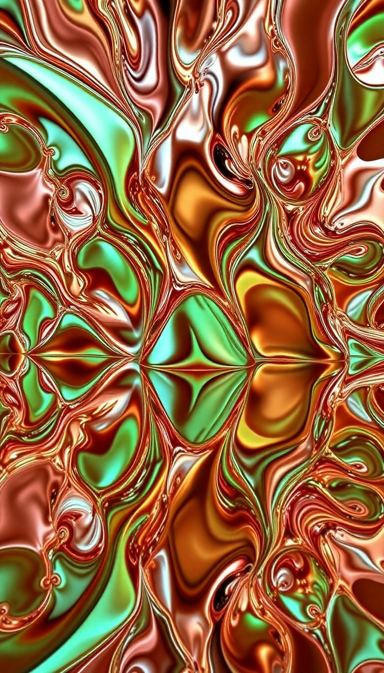 Soft Chrome Morphing Shapes Reflective Digital art Wallpaper