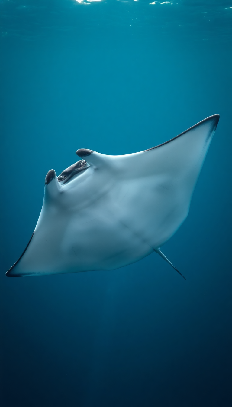 Alluring Ray Gliding Graceful Underwater Photorealistic Wallpaper