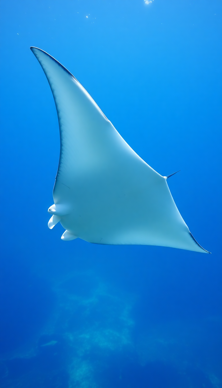 Manta Ray Gliding Graceful Underwater Ballet Photorealistic Prime Wallpaper