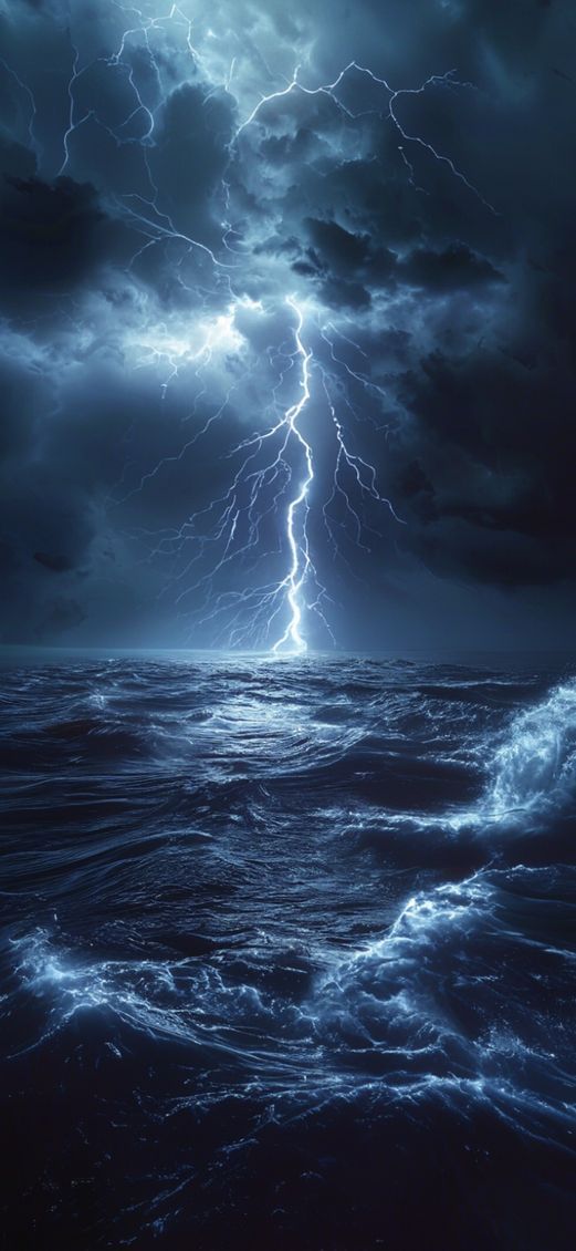 Over Dark Ocean Dramatic Dark HQ Wallpaper