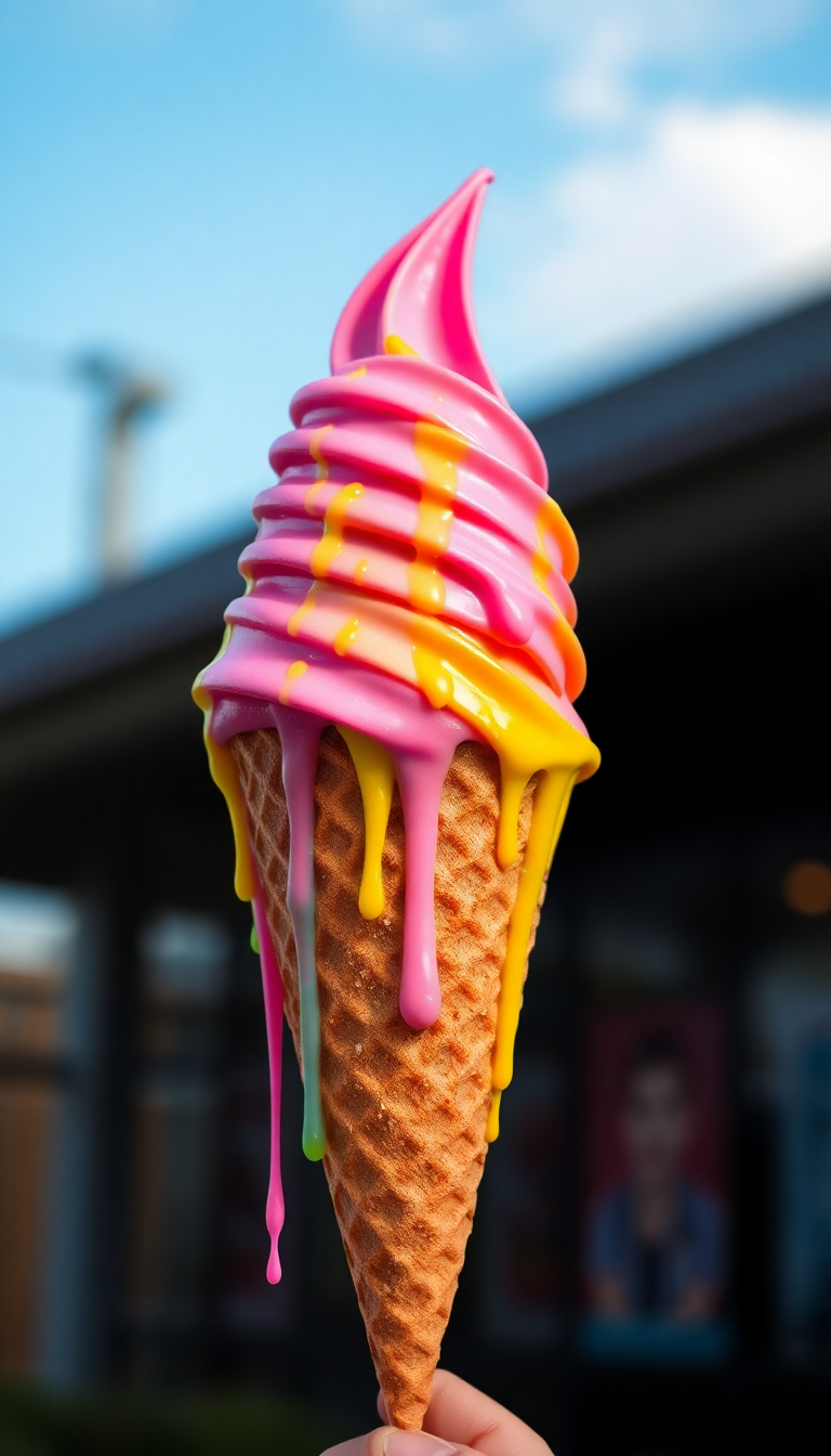 Wild Ice Cream Cone Melting Summer Wallpaper