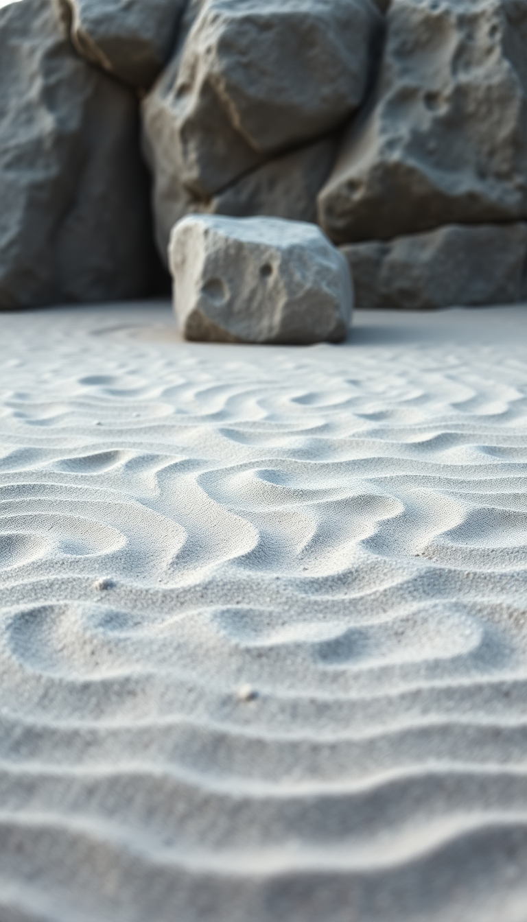 Brilliant Zen Garden Sand Minimalist Photorealistic Wallpaper