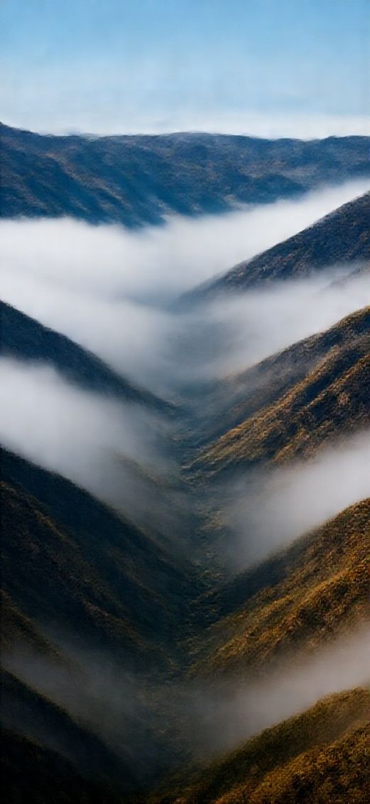 Ancient Rolling Over Mountains Valley Photorealistic Wallpaper