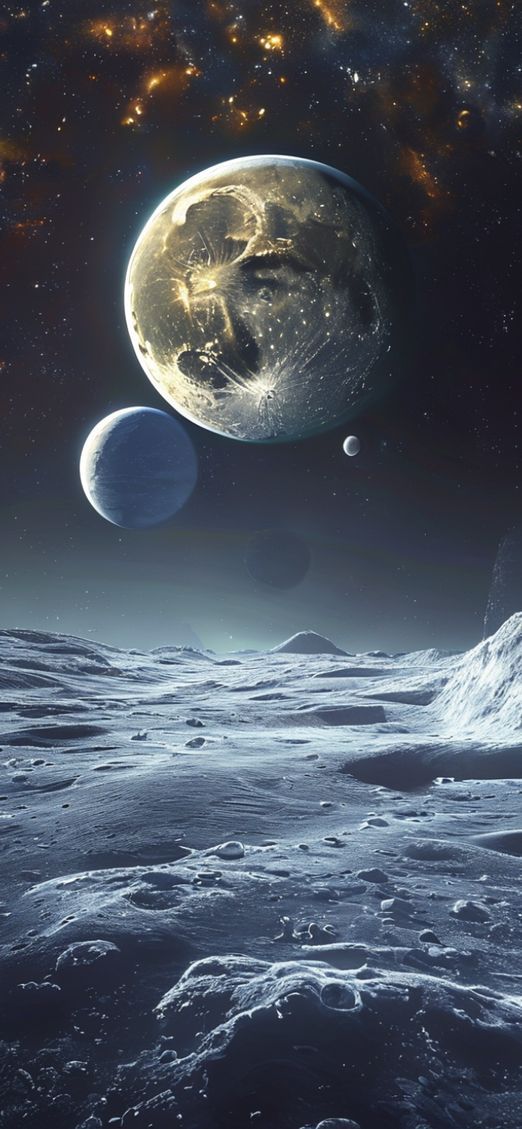Photorealistic Gorgeous Moon Surface With Wallpaper