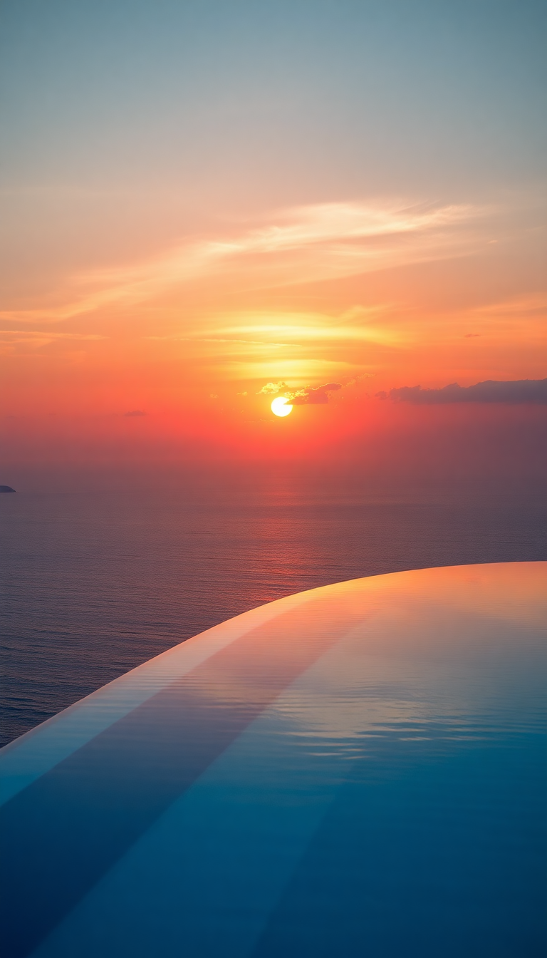 Photorealistic Twilight Pool Edge Overlooking Wallpaper