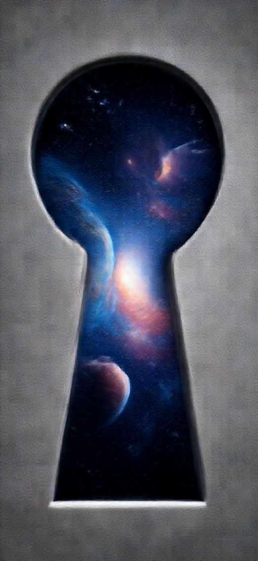 Keyhole View Showing Universe Stars Digital art Wallpaper