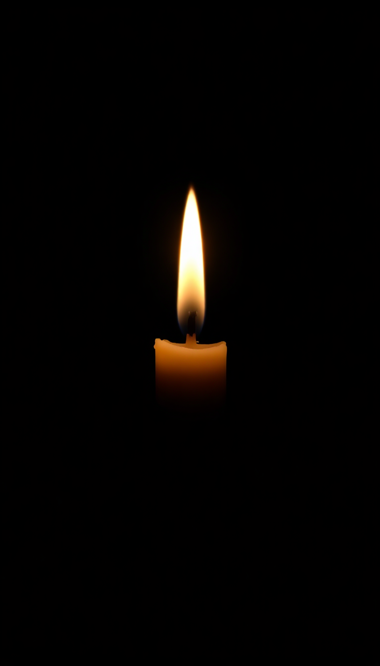 Single Candle Flame In Complete Photorealistic Wallpaper