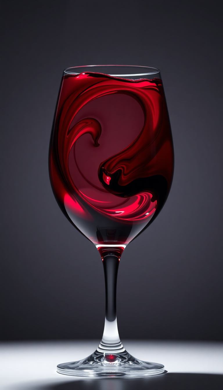 Wine Glass Swirl Burgundy Liquid Photorealistic Wallpaper