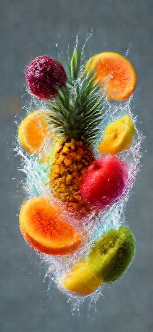 Aesthetic Matte Tropical Fruit Splash Wallpaper
