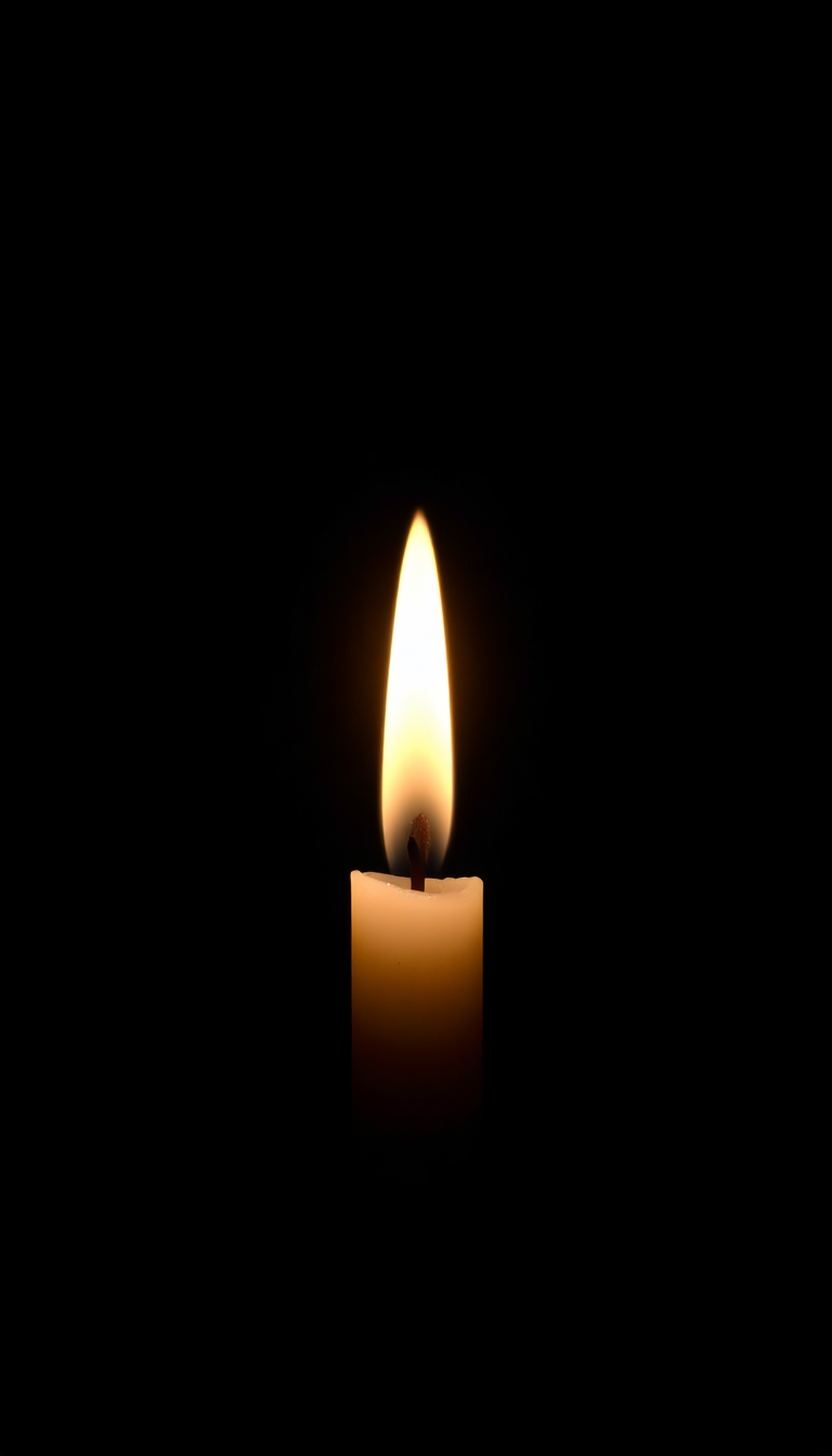 Single Candle Flame In Complete Photorealistic Wallpaper