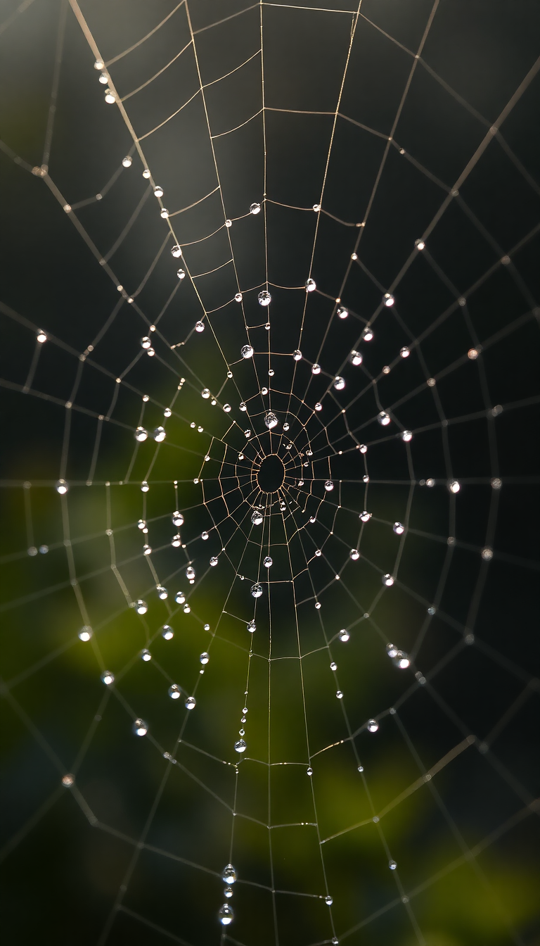 Dew Drops On Spiderweb Morning Aesthetic Wallpaper