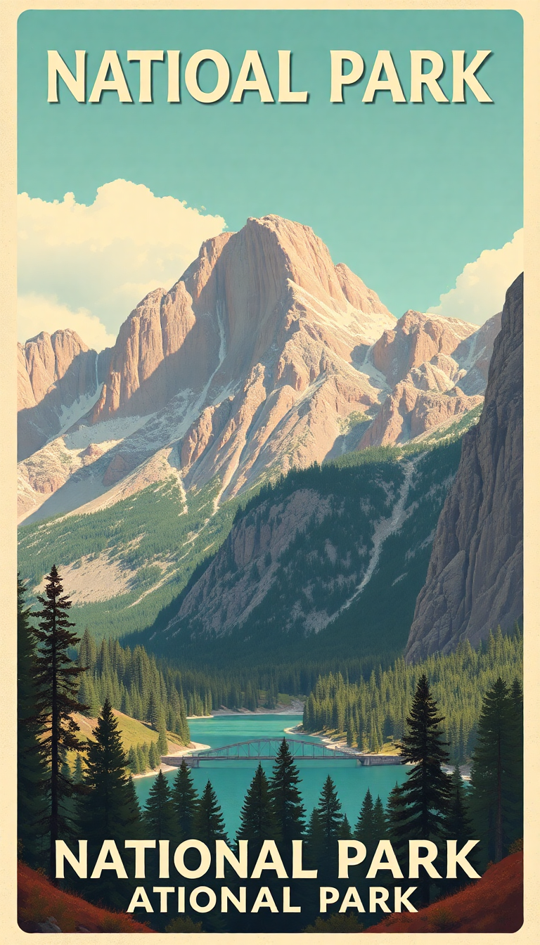 Digital art Dreamy Travel Poster Style Wallpaper