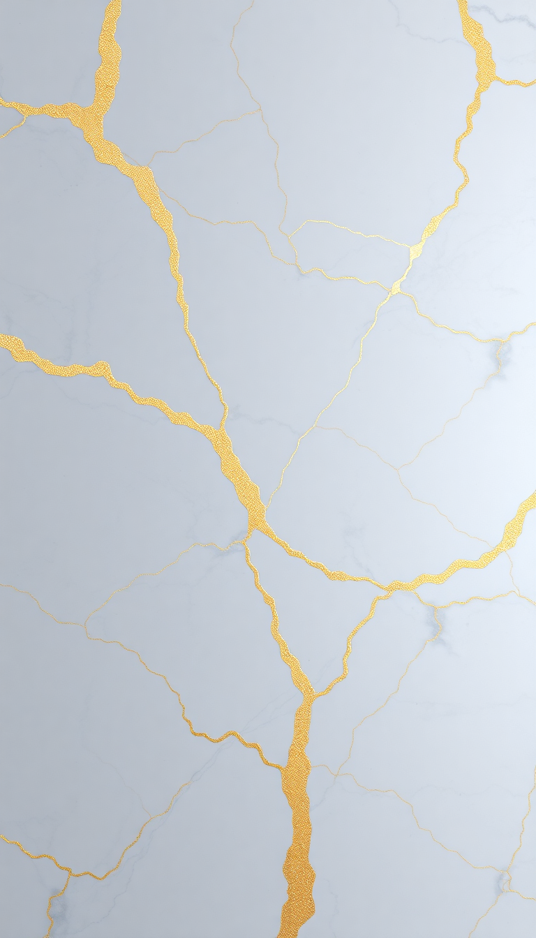 Marble Texture White Gold Veins Photorealistic Wallpaper