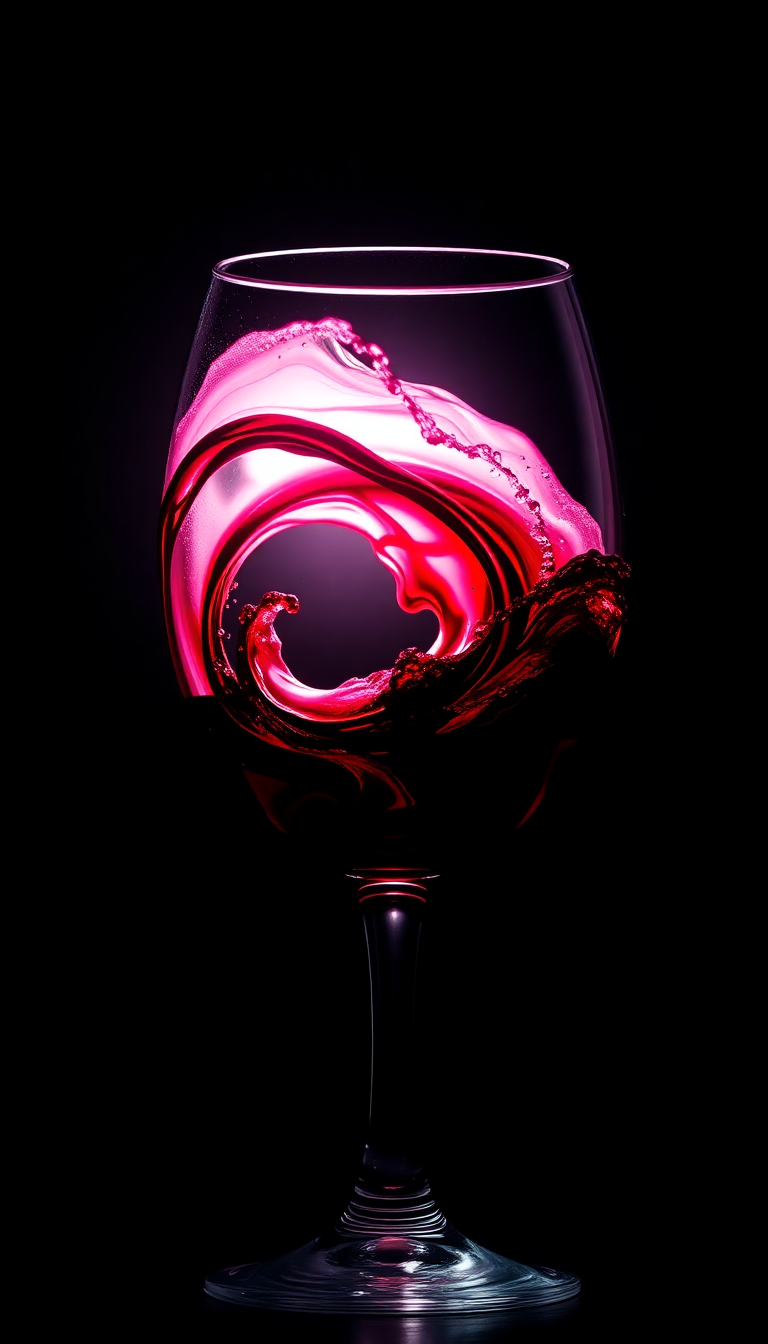 Wine Glass Swirl Burgundy Liquid Photorealistic Wallpaper