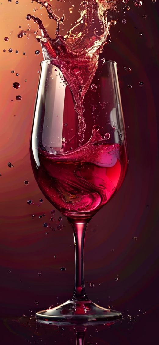 Wine Glass Swirl Burgundy Liquid Photorealistic Wallpaper