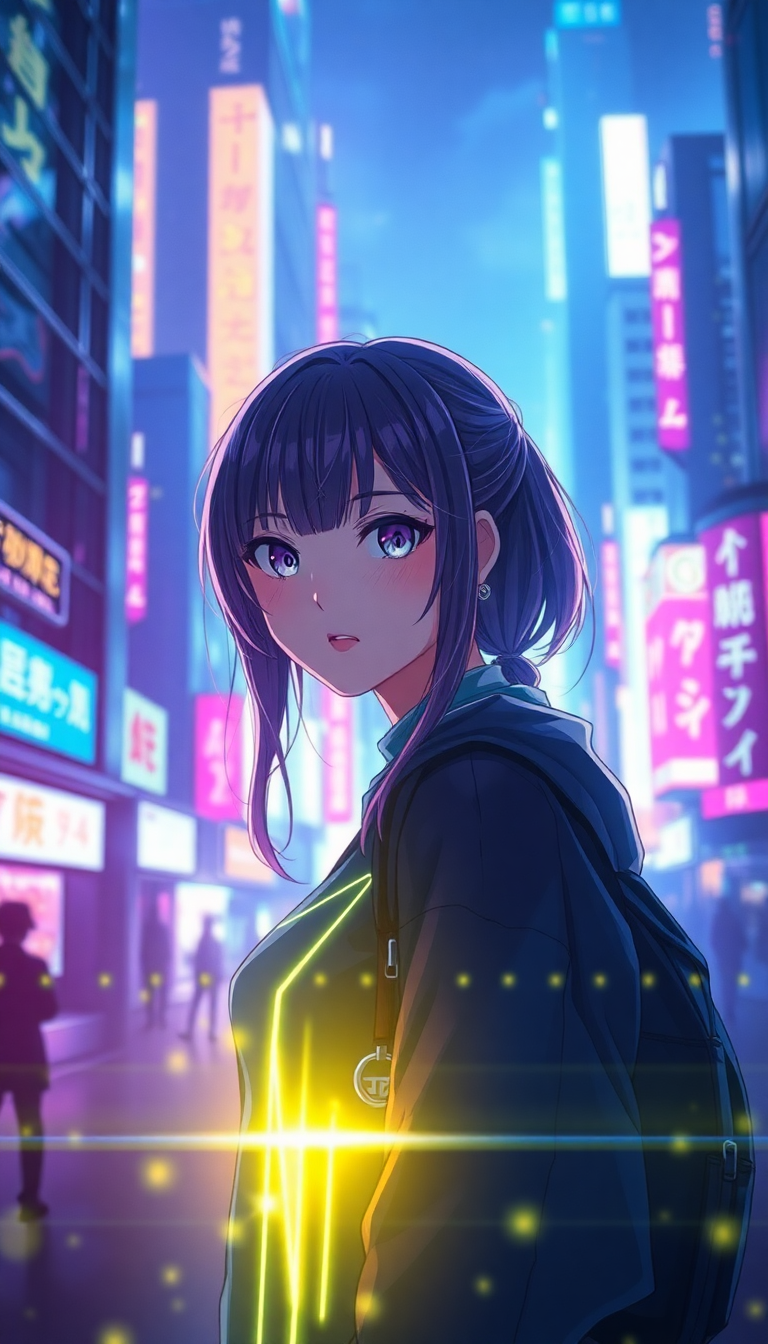 Cyberpunk Anime Girl Neon City Anime Wallpaper