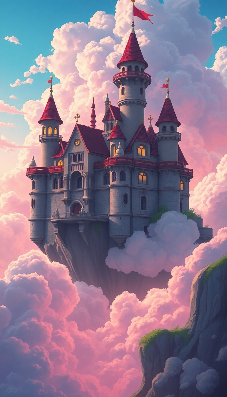 Studio Ghibli Style Floating Castle Anime Wallpaper
