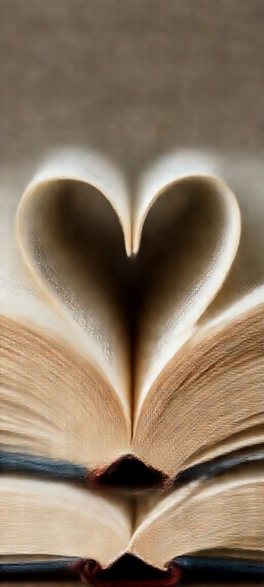 Book Pages Heart Shape Romantic Aesthetic Wallpaper