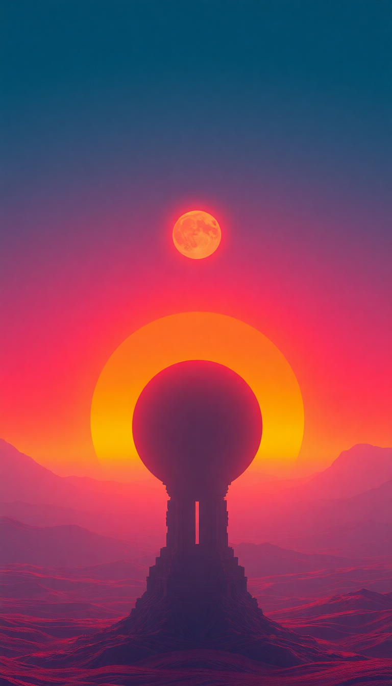 Alien Sunrise Three Suns Different Digital art Wallpaper
