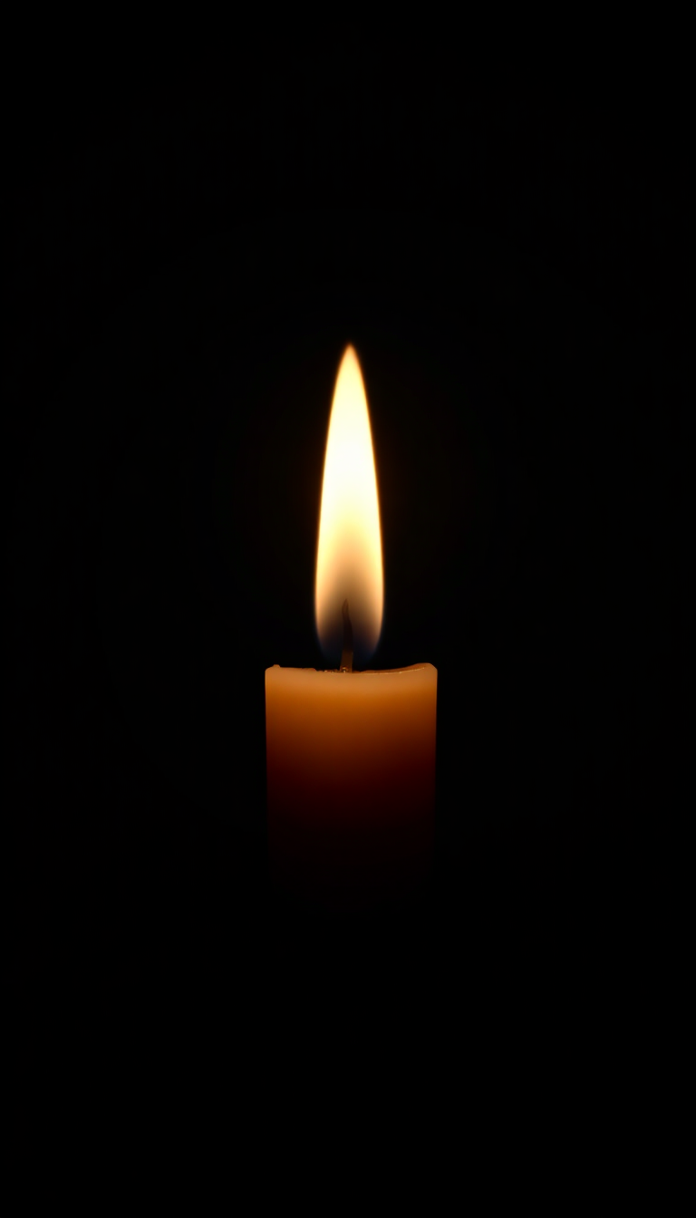 Single Candle Flame In Complete Photorealistic Wallpaper