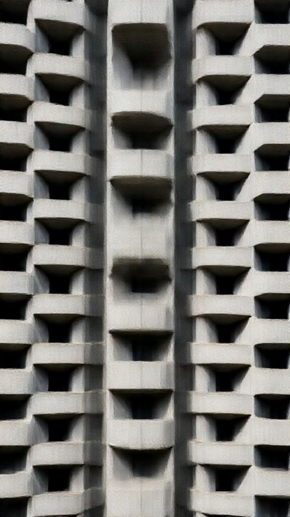 Brutalist Architecture Concrete Geometric Shadows Photorealistic Wallpaper