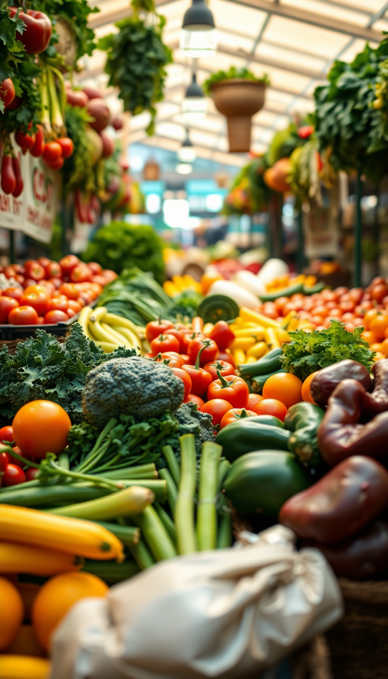 Produce Colorful Vegetables Fresh Aesthetic Modern Wallpaper