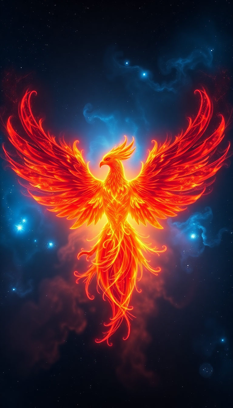 Nebula Shaped Like Phoenix Bird Digital art Wallpaper