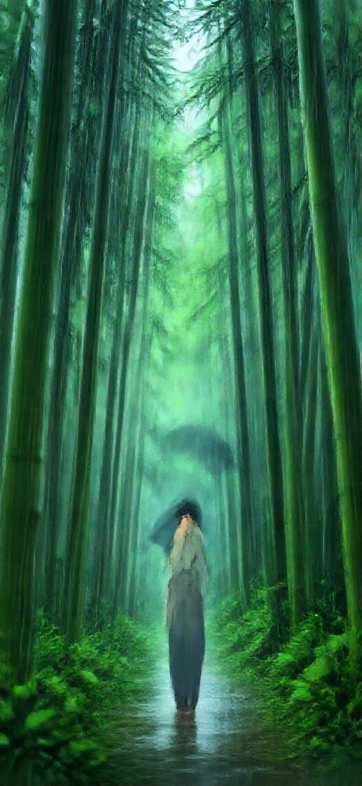 Bamboo Forest Rain Anime Peaceful Anime Wallpaper