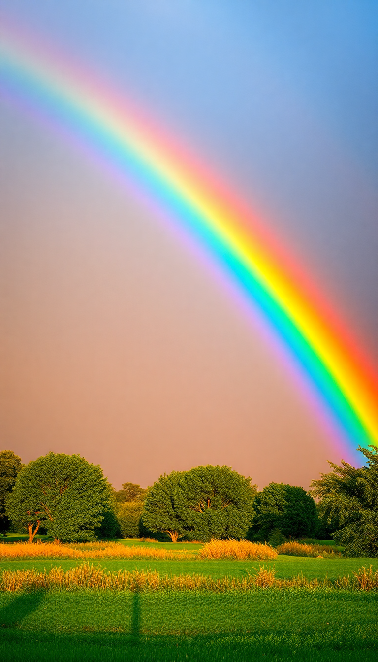 Rainbow After Storm Double Rainbow Photorealistic Wallpaper