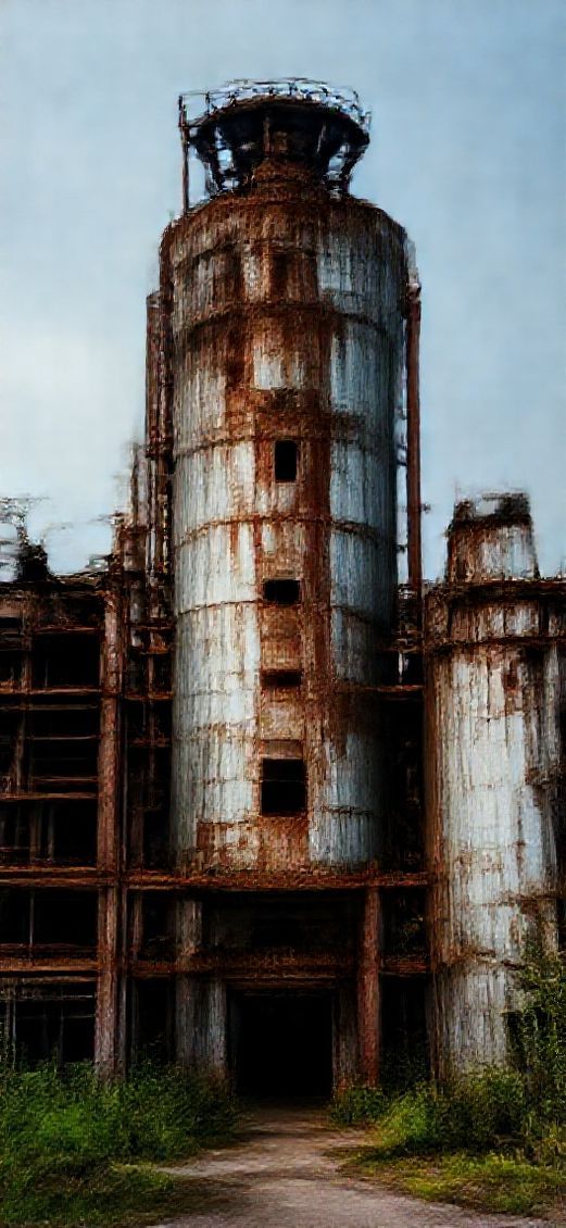 Abandoned Factory Nature Reclaiming Industrial Photorealistic Wallpaper