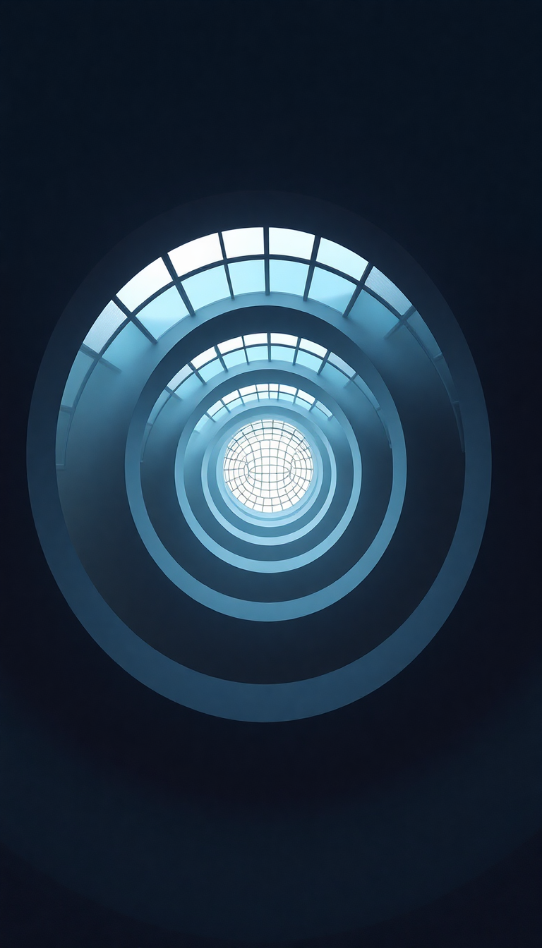 Spiral Staircase Looking Up Endless Photorealistic Wallpaper